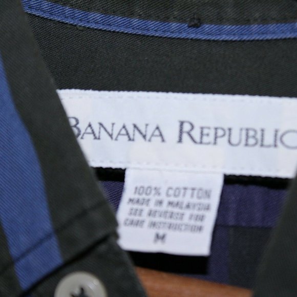 Vintage 90s Banana Republic Vertical Stripe Shirt - Picture 3 of 3